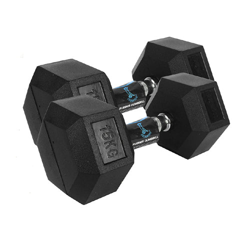 Cockatoo Premium Hex Rubber Dumbbells Pair| Odor-Free Durable Workout Weights