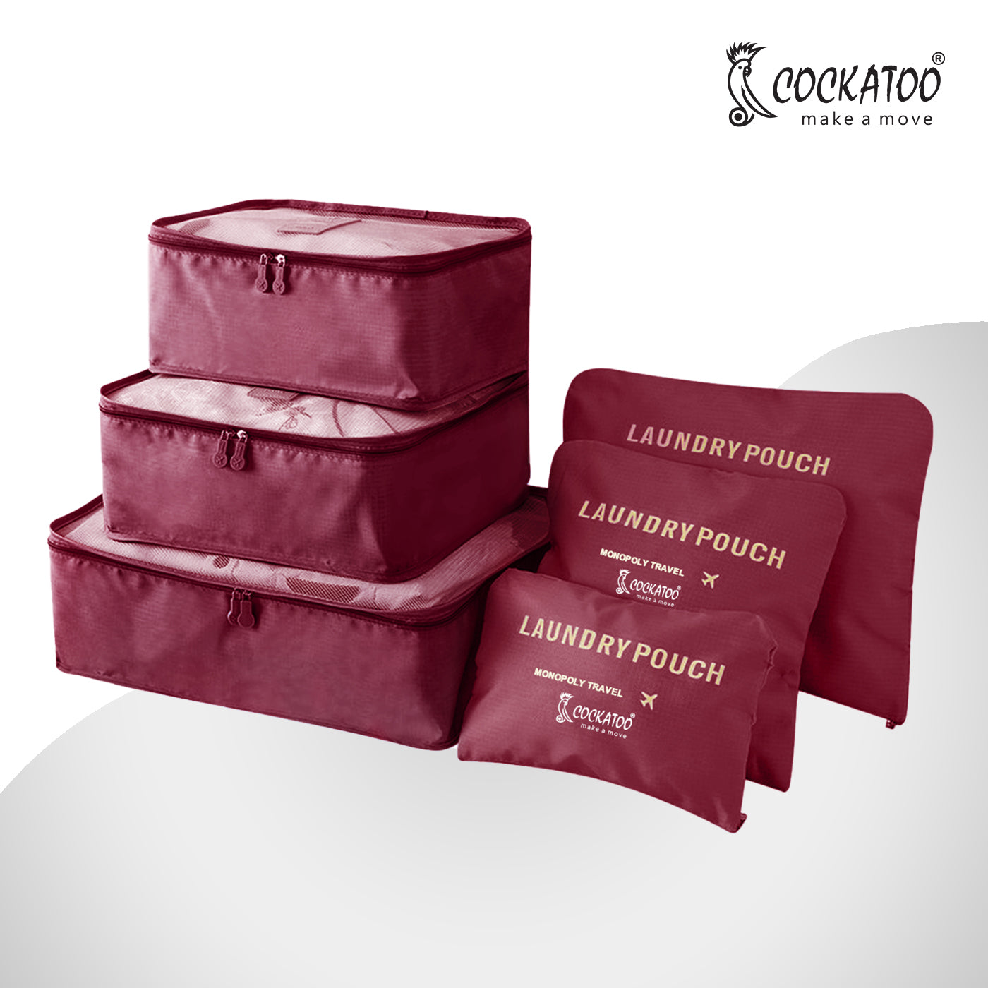 Cockatoo Horizon 6 Pc Travel Storage Bag,Travel Organizer Bags for Luggage, Material: Oxford Cloth(6 Month Warranty)