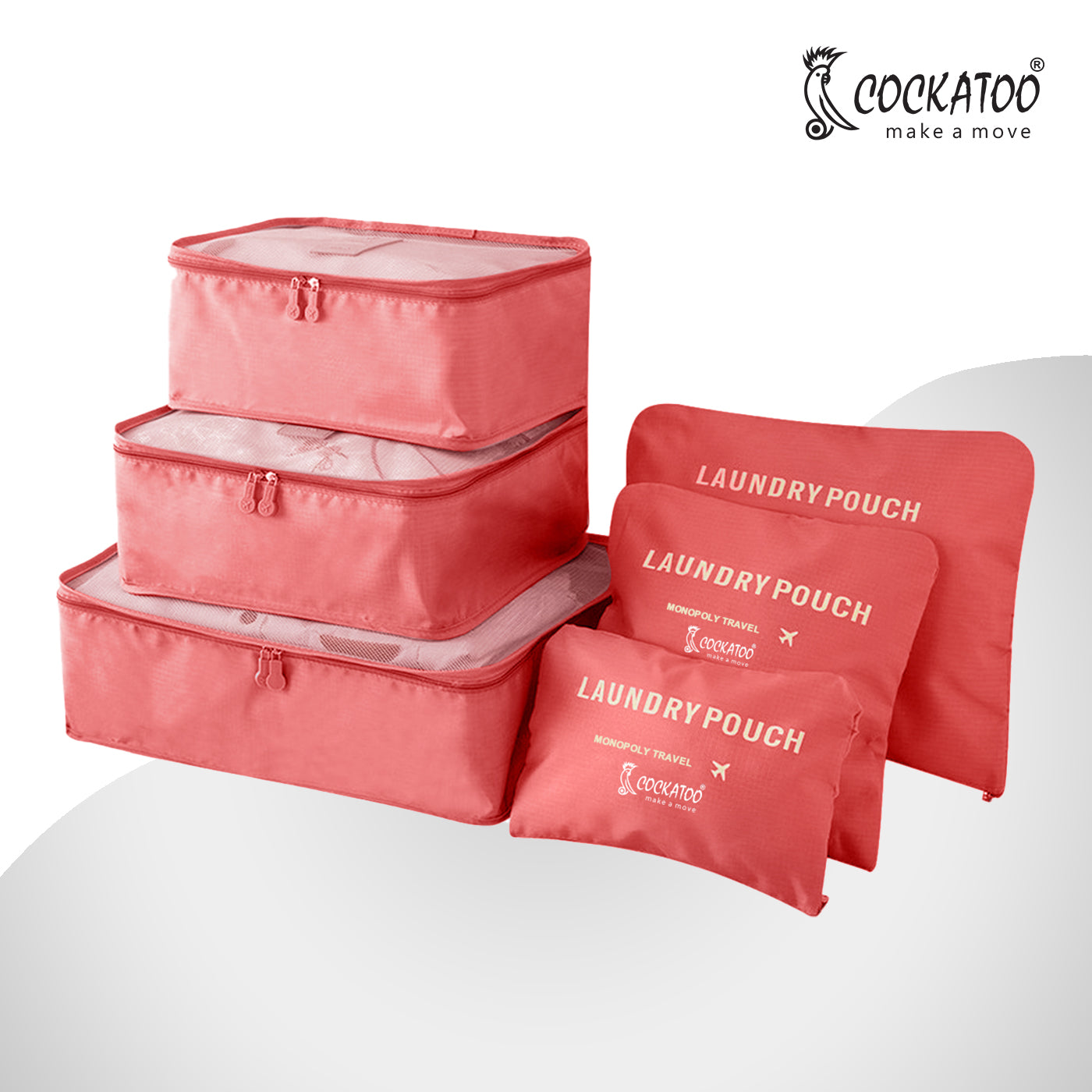 Cockatoo Horizon 6 Pc Travel Storage Bag,Travel Organizer Bags for Luggage, Material: Oxford Cloth(6 Month Warranty)