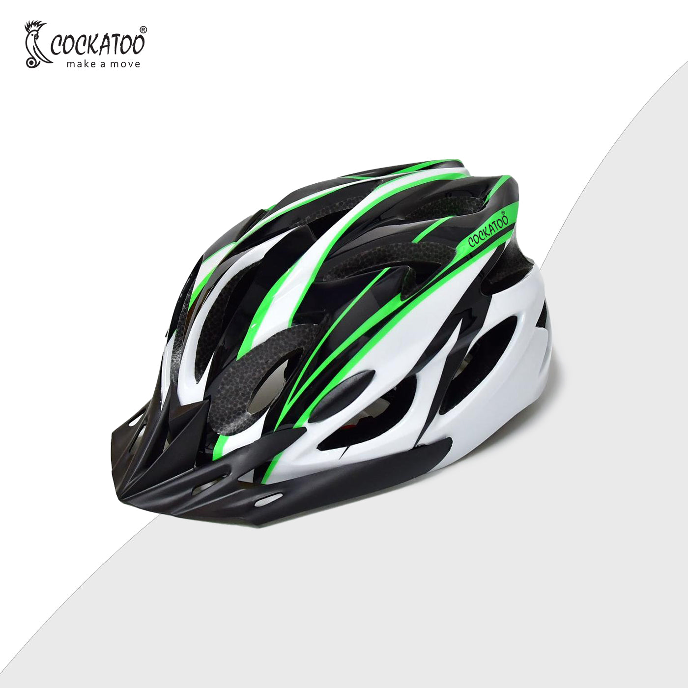 Cockatoo CCH Adjustable Cycling Helmet with Detachable Visor|Adjustable Light Weight Mountain Bike Cycle Helmet with Padding for Kids and