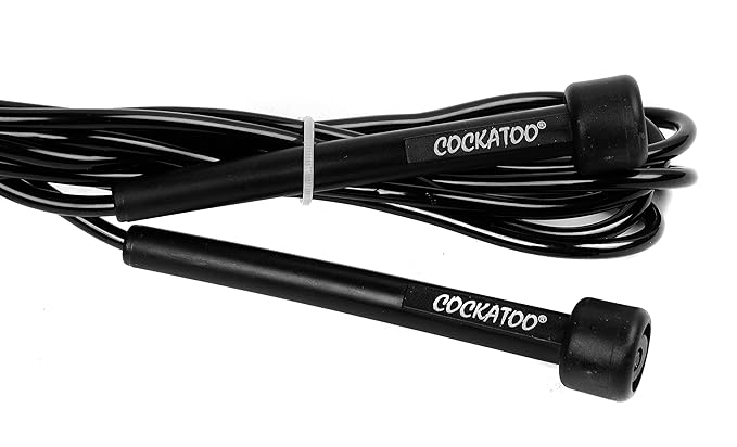 Cockatoo CS-01 Stainless Steel BPA-free Shaker Bottle (Black, 700 Milliliters) & SKP-TP Skipping Rope, Senior Standard (Black)