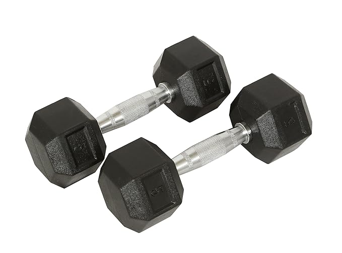 Cockatoo, Skipping Rope; Jump Rope (Green)&Cockatoo Rubber Coated Professional Hex Dumbbells (Pack of Two) ; Hex Dumbbells (10 kg(Each))
