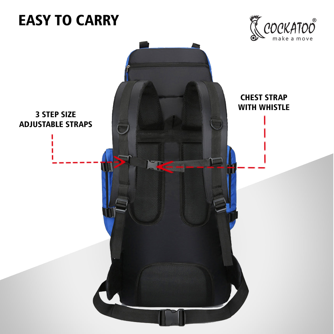 80L Blue Rucksack Trekking Bag
