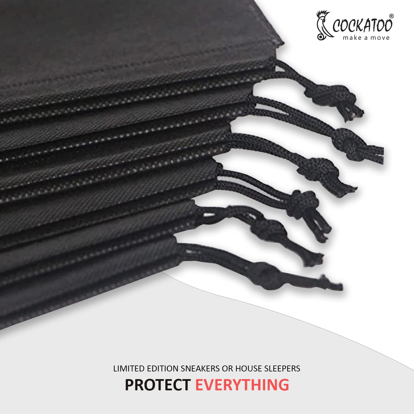 Cockatoo Shoe Bag for Travel & Storage, Women & Men, Travelling Shoe Storage Bag, Shoe Storage Organizer Bag - Pack of 6 Shoe Pouch(13 x 17.32 Inch)