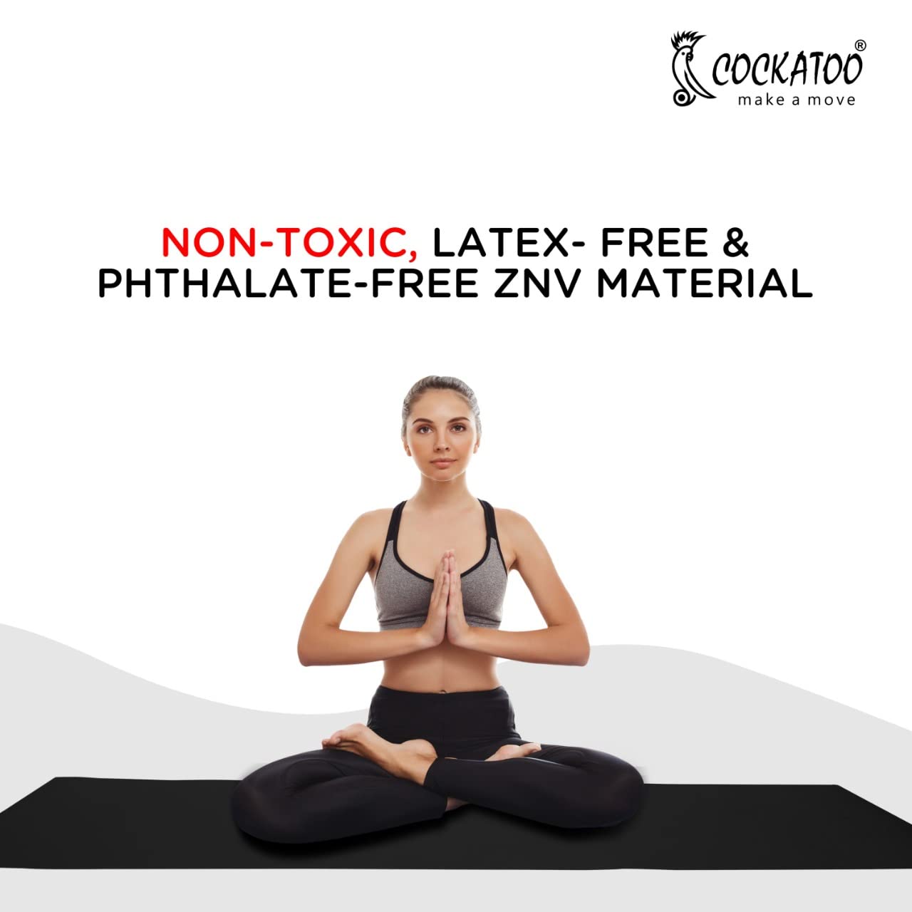 Cockatoo YM100 Yoga Mat For Women & Men, Anti Slip, EVA Material, (4mm-6mm) Exercise Mat For Home Gym |Yoga Mat For Gym Workout and Yoga Exercise (4MM, Purple)