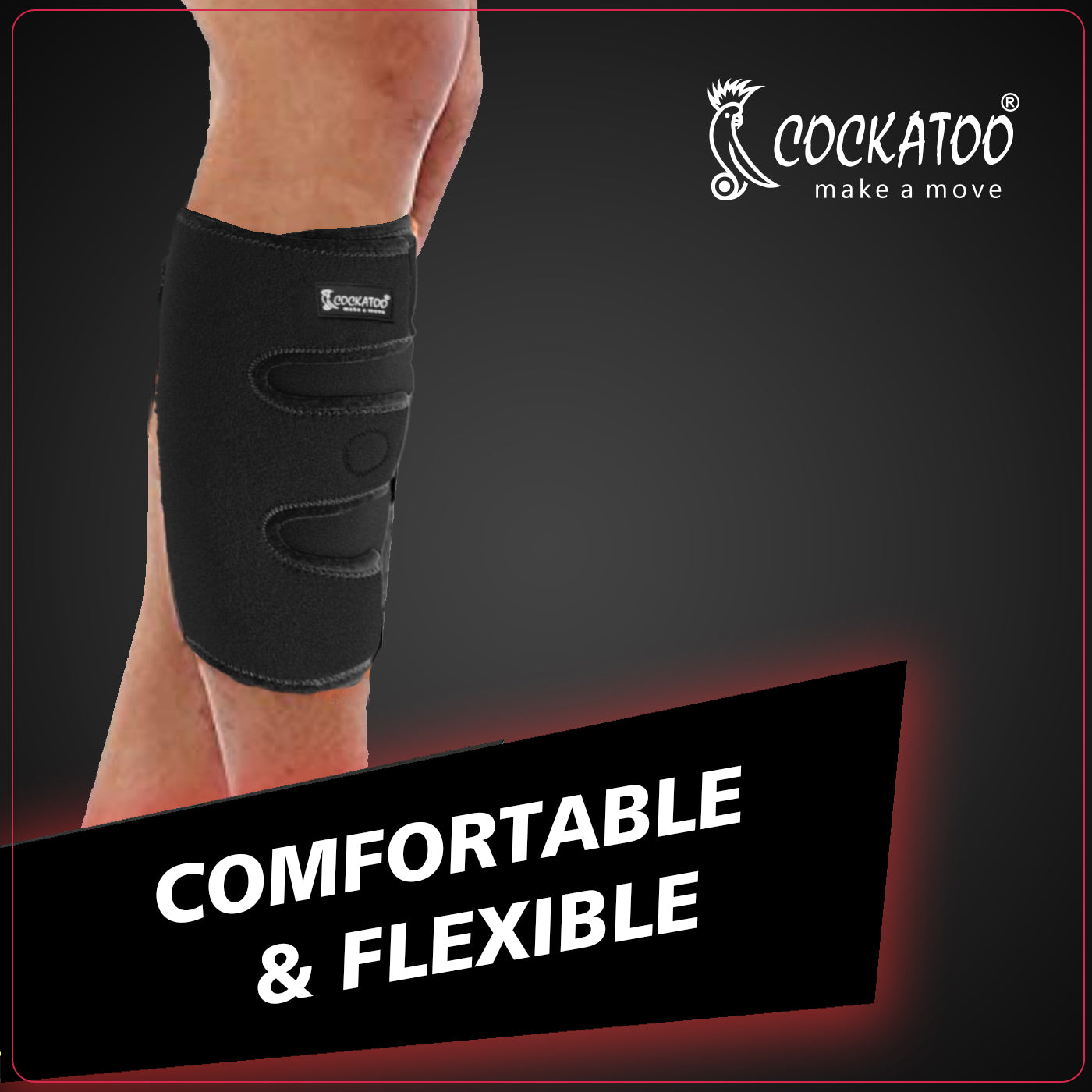 Cockatoo Calf Support Brace - Shin Splint Compression Sleeve - Lower Leg Wrap Support for Torn Calf Muscle, Strain, Sprain, Pain Relief - Suitable for Tennis Leg - Unisex