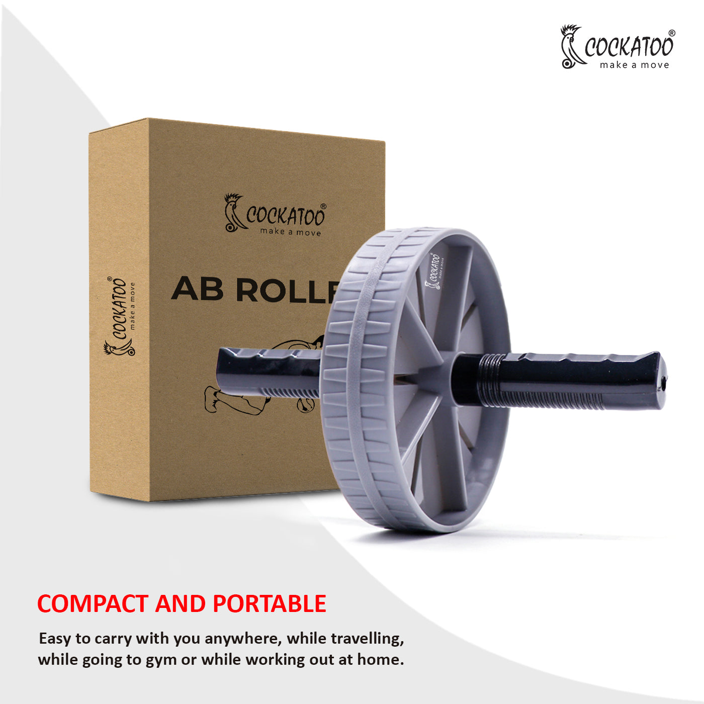 Cockatoo Ab Roller - Effective Abs Exercise Equipment for Men and Women. Suitable for Gym and Home Workouts. Enhance Tummy Fitness with Anti-Slip Abs Wheel and Knee Mat. Multicolor Option.