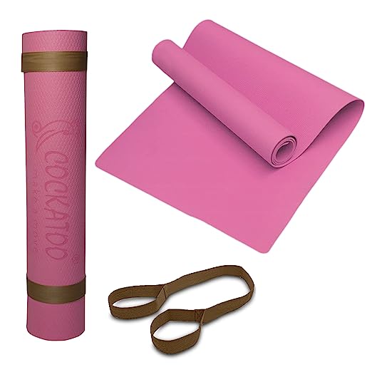 Cockatoo YM100 Yoga Mat For Women & Men, Anti Slip, EVA Material, (4mm-6mm) Exercise Mat For Home Gym |Yoga Mat For Gym Workout and Yoga Exercise (4MM, Purple)