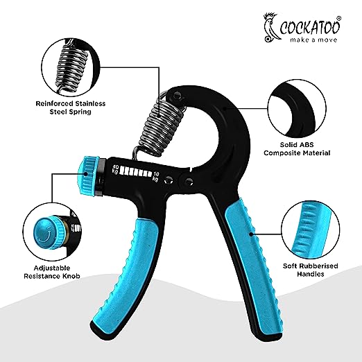 Cockatoo (10 KG - 40 Kg) Adjustable Hand Grip| Hand Gripper for Men & Women|Hand Grip Strengthener (6 Month Warranty)