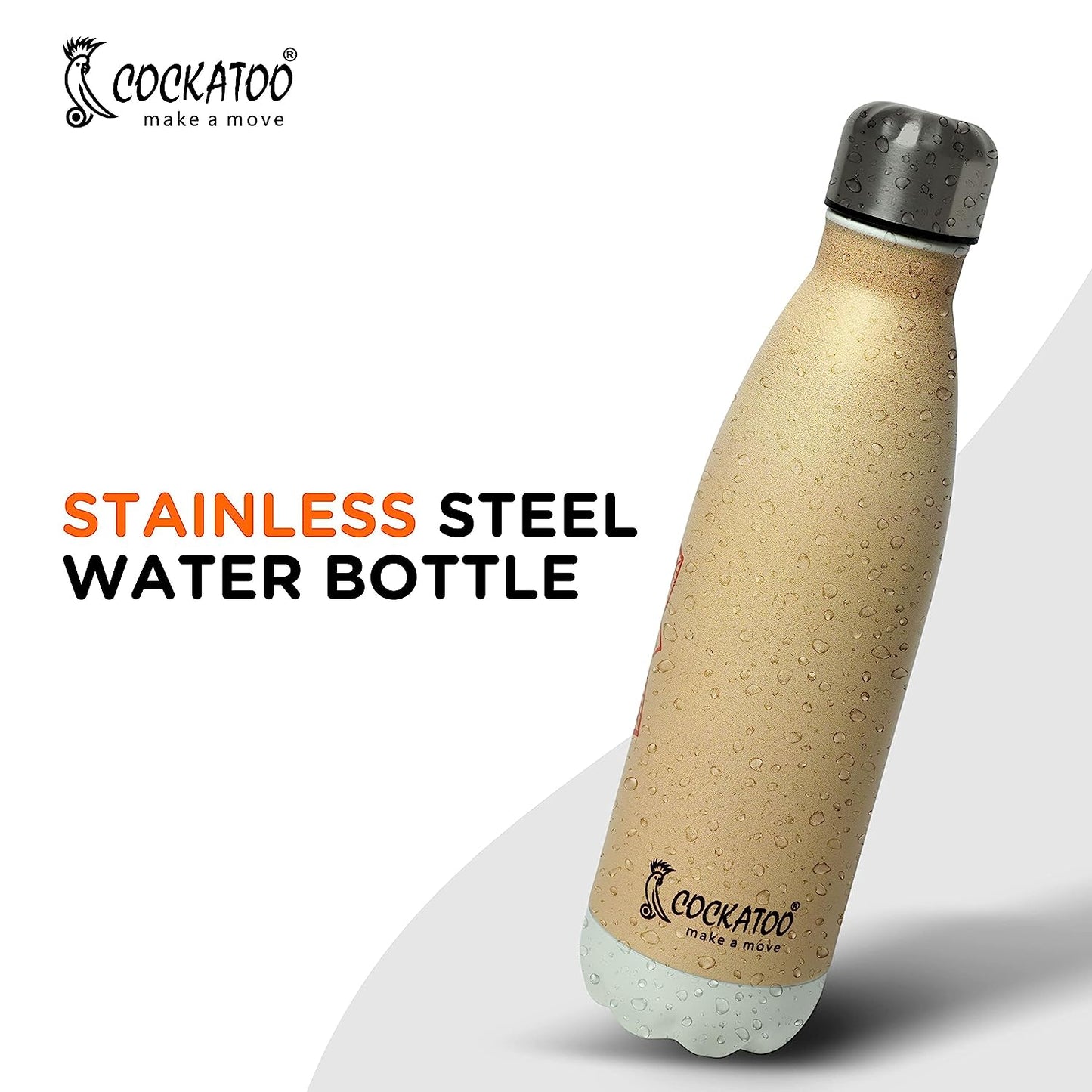 Cockatoo YogaLite Stainless Steel Vacuum Insulated 24 Hrs Hot & Cold Sports Bottle for Yoga & Cycling, 500 ML, Pack of 1