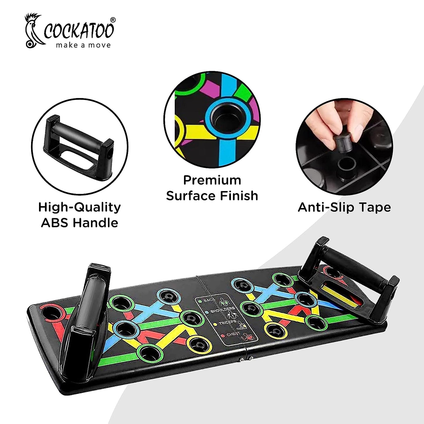 Cockatoo ECO 15 in 1 Home Workout Pushup Board,Pushup Bar System|| ABS Material|| 1 Year Warranty