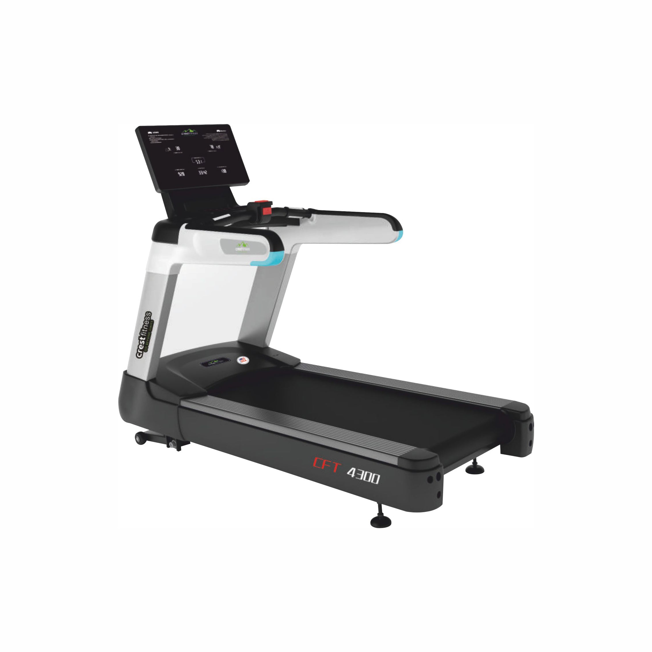CFT 4300 Commercial Treadmill 10 HP Peak AC Motor 1-20 Km/h Speed