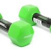Cockatoo Unisex Metal Integrated PVC Vinyl Dumbbell | Pack of Two | Green PVC Dumbbells - Green