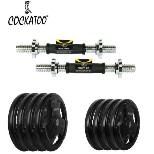 Cockatoo (10 Kg-20 Kg) Professional Dumbbells Set with Regular Metal I
