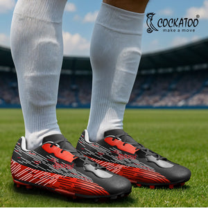 Cockatoo FS01 Red and Black Football Shoes| Tested with over 1 lakh kick| Unisex Football Shoes
