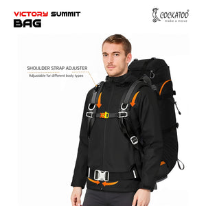 Cockatoo Victory Summit 75L Rucksack Trek Bag | With Rain Cover| Waterproof | Black