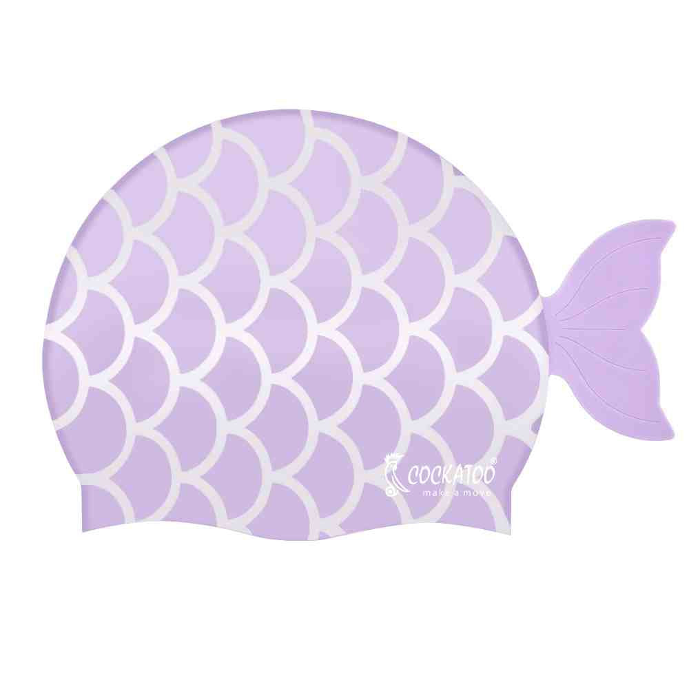 Cockatoo Fish Fin Rubber Swimming Cap for Kids
