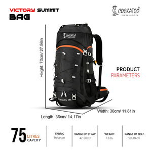 Cockatoo Victory Summit 75L Rucksack Trek Bag - detail shot