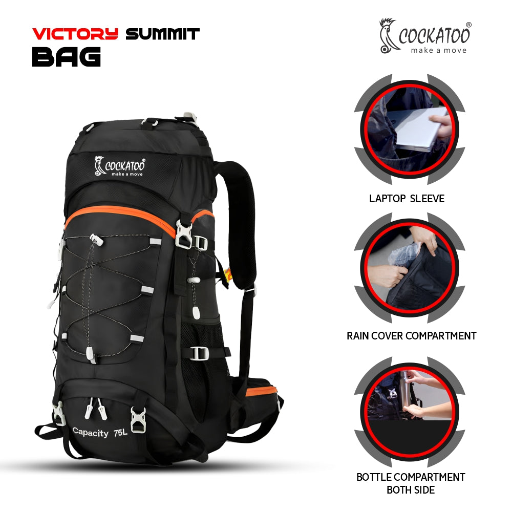 Victory Summit 75L Rucksack Trek Bag – With Rain Cover