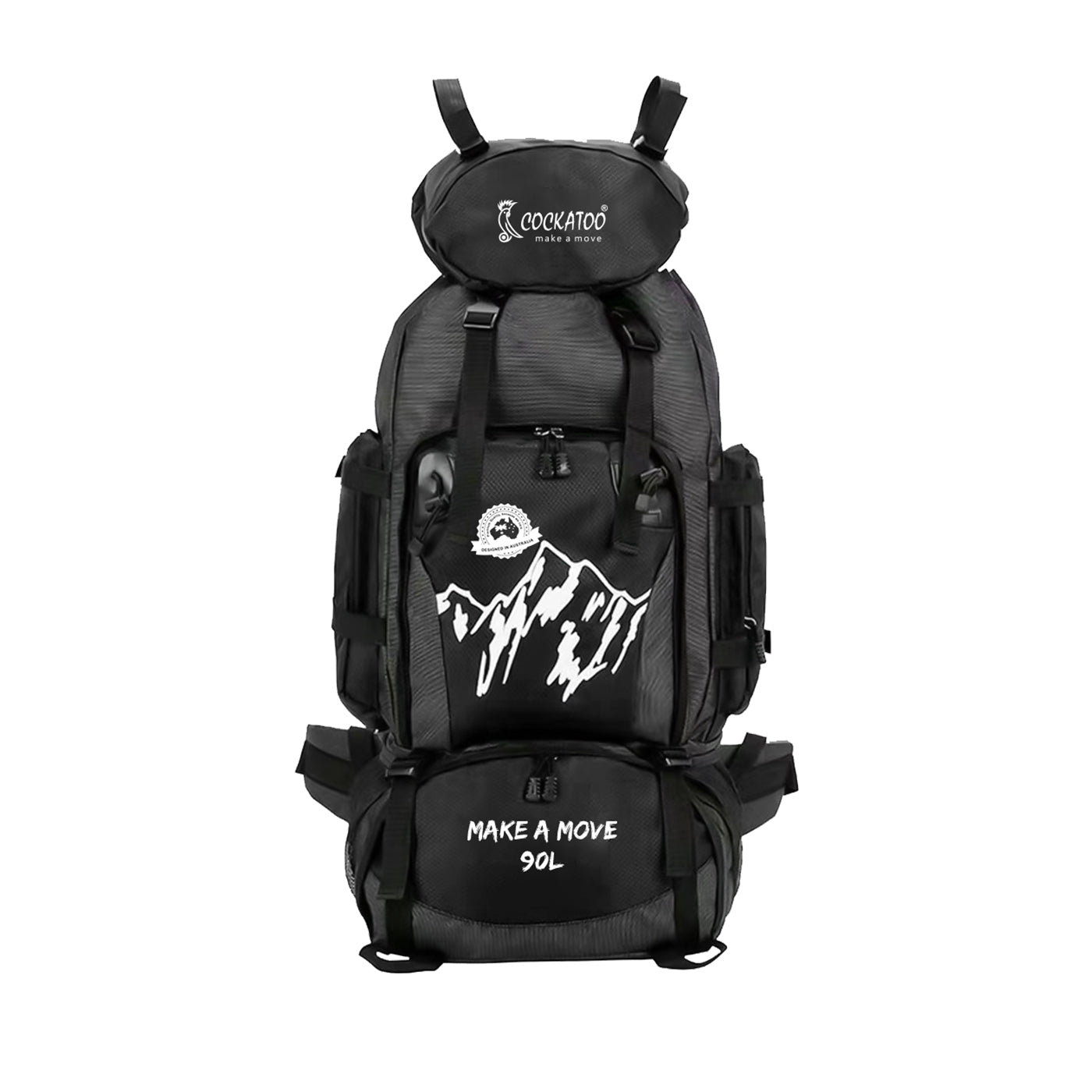 90L Black Rucksack Trekking Bag