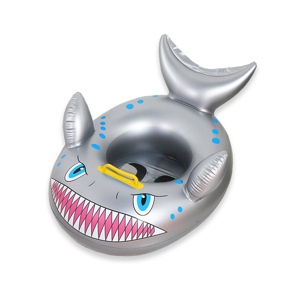 Baby Shark Grey Fish Swimming Floats, Inflatable Baby Pool Swimming Waist Pool Floats