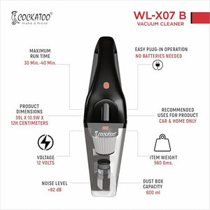 Cockatoo WL-X07B | Battery and Cordless Handheld Vacuum Cleaner