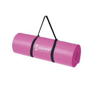 Cockatoo Yoga Mat 10mm For Men & Women| Anti Slip with Carrying Strap, Pink