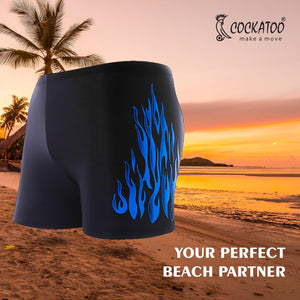 Cockatoo Flame Print Light Weight Dri-Fit Active Wear Men, Blue - detail shot