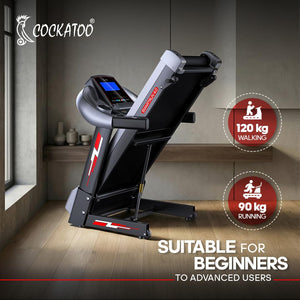 Cockatoo Smart Run 4.0| 2.5-4.0 HP DC Motorized Treadmill | 3 Level Manual Incline