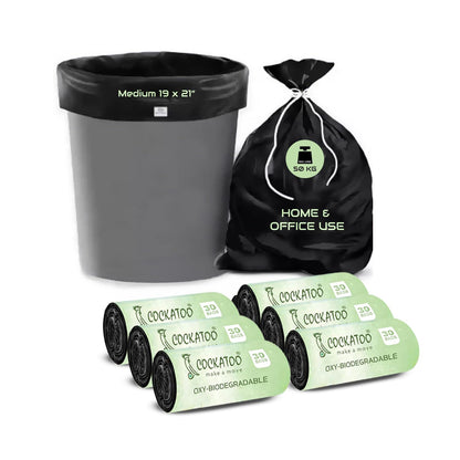 Cockatoo Garbage Bags | Medium Size, Durable Trash Bags | Leakproof & Tear-Resistant