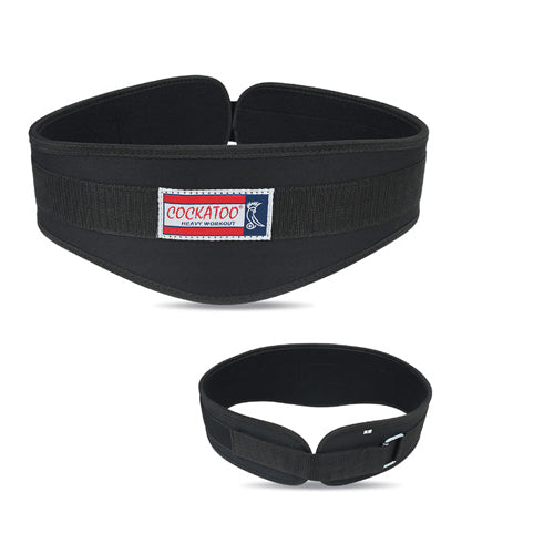 Cockatoo Unisex Weightlifting Gym Belt with PU-Foam Padded Comfort For Fitness Workout| Moisture Wicking Lining | Washable Fabric | Hook & Loop Closure.
