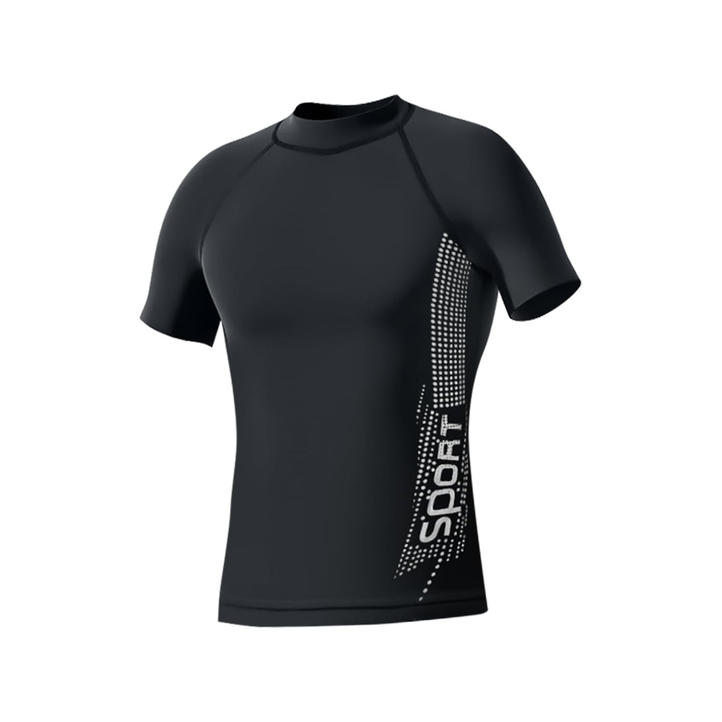 Round Neck Active Wear Men T-Shirt, Black Dri fit T-Shirt for Men, Regular Fit Quick-Dry Sports T-Shirt, Black