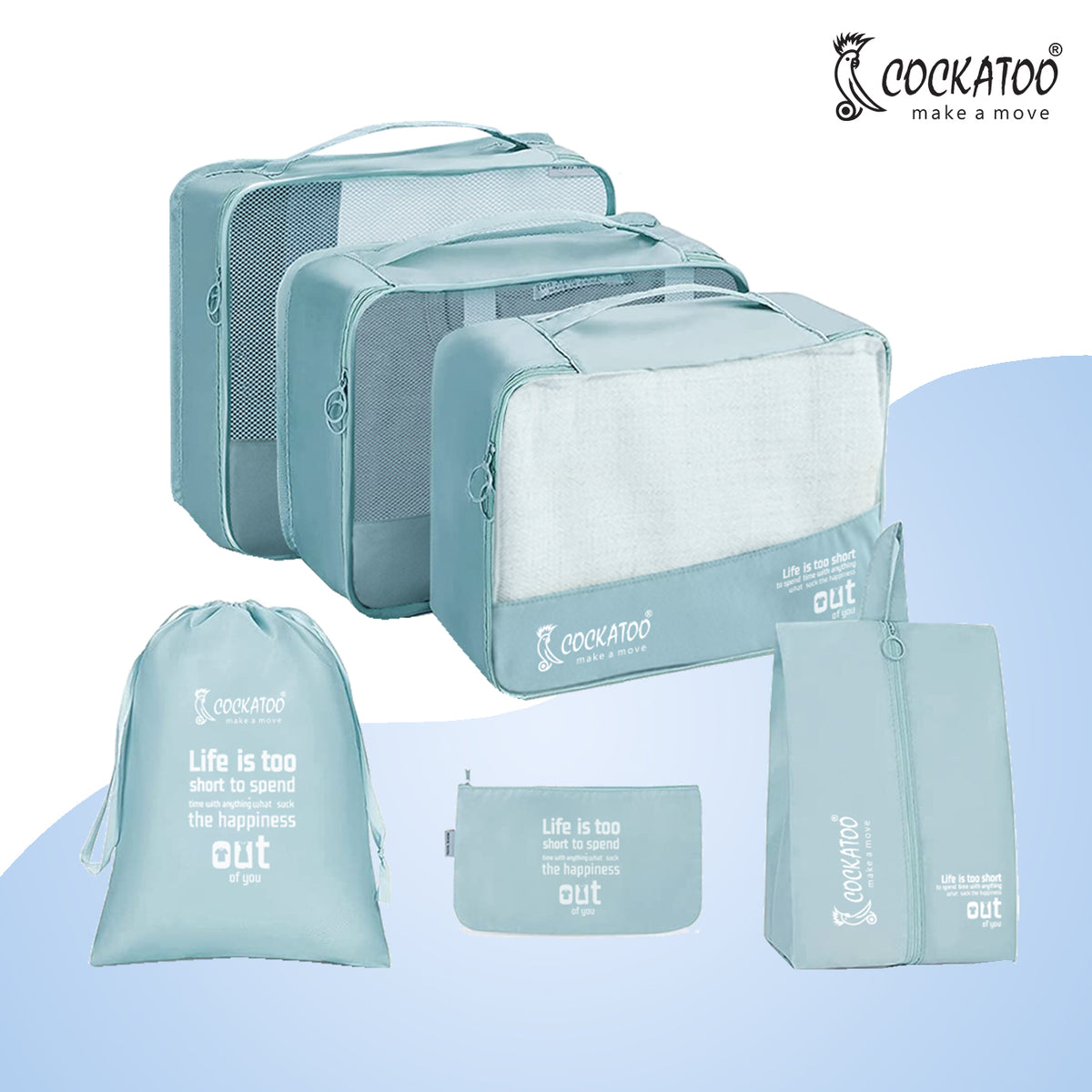 Cockatoo Trek-Trove 6 Pc Travel Storage Bag