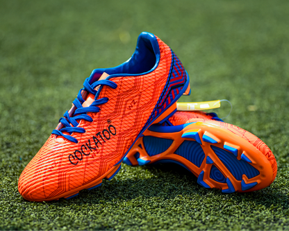 Cockatoo FS01 PVC Synthetic Leather Football Shoes |Tested with No Cracks Upto 1Lakh Kicks| Orange