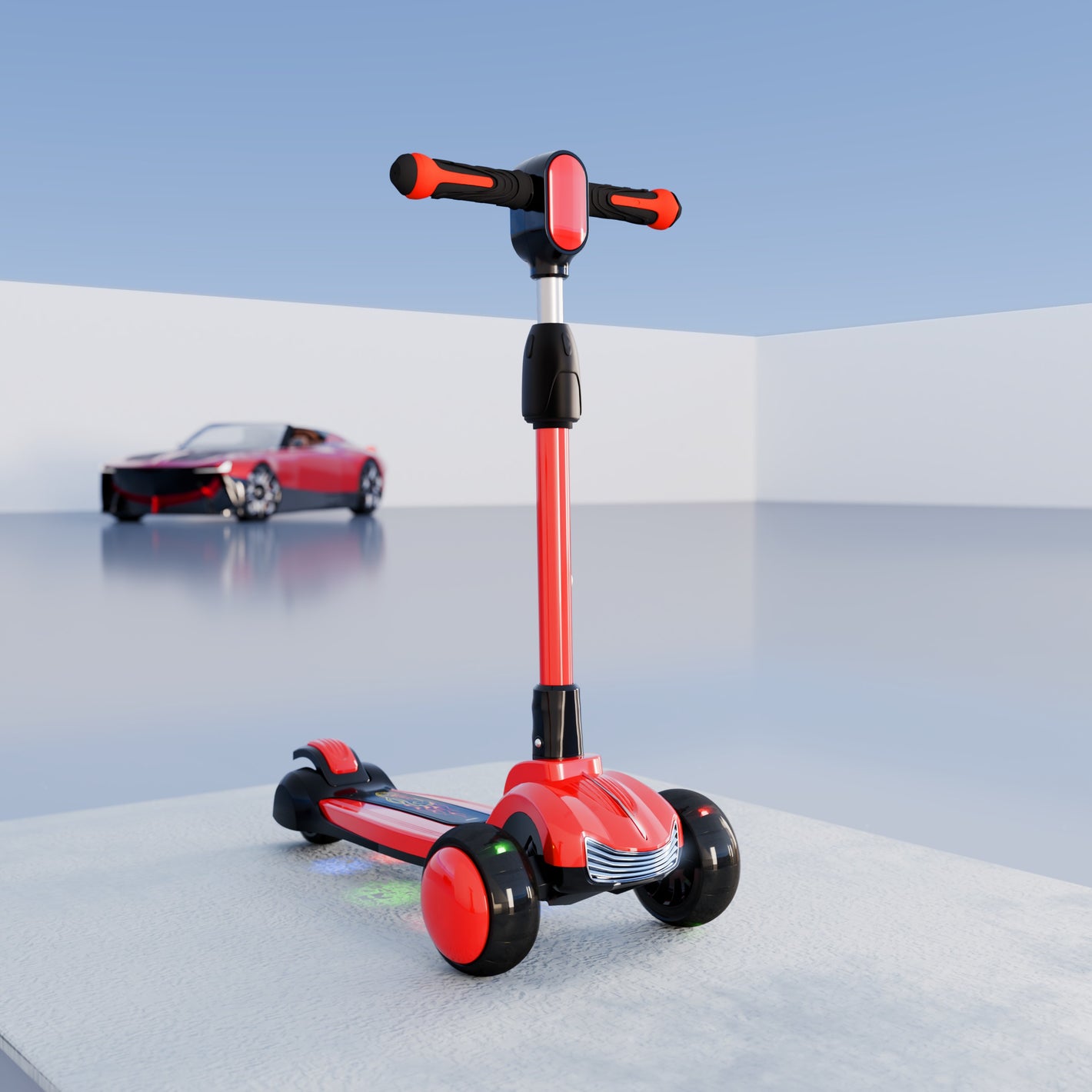 Cockatoo Glow Rider Led Kids Scooter Car with Music-Light in Deck and Wheel