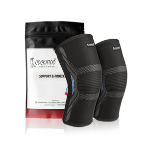 Cockatoo Elbow Support For Gym, Elbow sleeve For Men,Elbow Sleeve for Support and Compression, Comfortable and Breathable Elbow Brace for Sports and Recovery(Pack of Two)