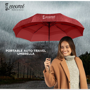 Cockatoo Rain-Guard Automatic Umbrella with 8 Ribs, Material- Polyponee , Umbrella for Women & Men, with Auto Open-Close Button(6 Month Warranty)