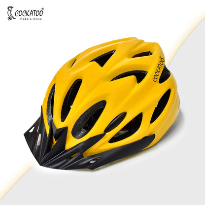 Cockatoo Adjustable Cycling Helmet with Detachable Visor|Adjustable Light Weight Mountain Bike Cycle Helmet with Padding for Kids and Adults|Racing Helmet for Men and Women