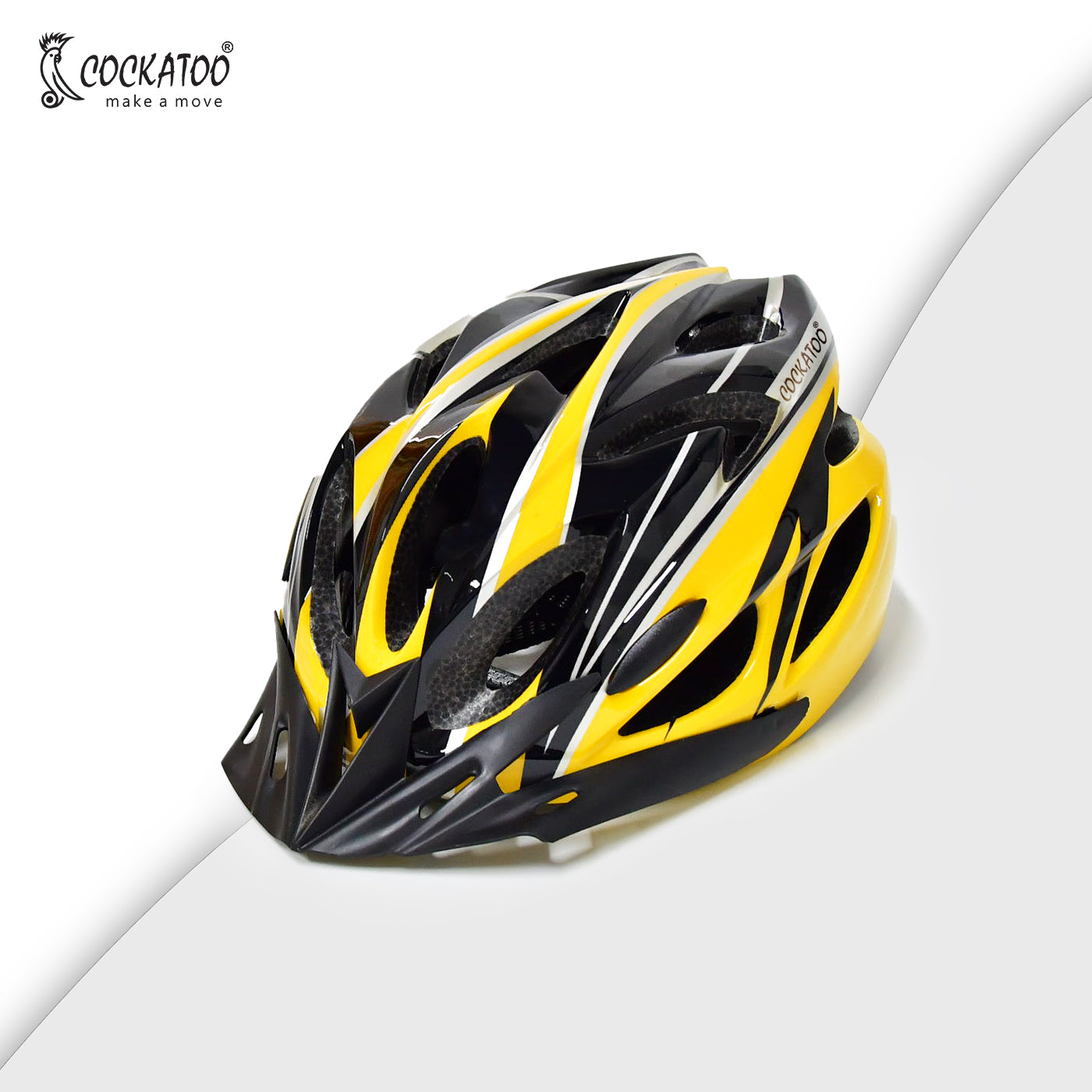 Cockatoo Adjustable Cycling Helmet with Detachable Visor|Adjustable Light Weight Mountain Bike Cycle Helmet with Padding for Kids and Adults|Racing Helmet for Men and Women