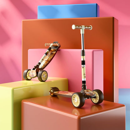 Cockatoo Little Bus Brown Kick Scooter | Without LED wheels | For Kids 3+ Years