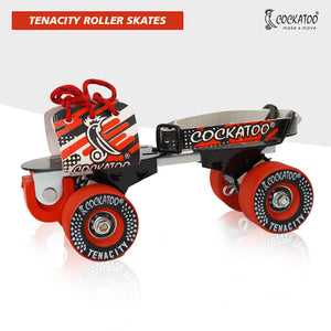 Cockatoo Tenacity Adjustable Roller Skates| Versatile 4-Wheel Roller Skates for Kids 6-12 Years(6 Month Warranty)