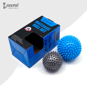 Cockatoo Massage Ball Set of 2 Balls, Soft Spike, Hard Spike for Self Release Deep Tissue Manual Massager, Muscle Mobility, Post Workout Recovery, Multicolor