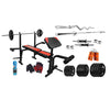 Cockatoo Professional Gym Training (10 Kg to 100 Kg) Home Gym Set With Regular Metal Integrated Rubber Plates & 5 in 1 Olympic & Regular Weight Bench