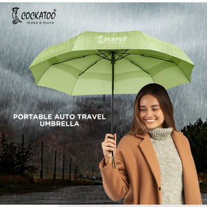 Cockatoo Rain-Guard Automatic Umbrella with 8 Ribs, Material- Polyponee, Umbrella for Women & Men, with Auto Open-Close Button
