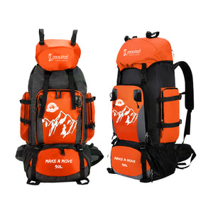 90L Orange Rucksack Trekking Bag