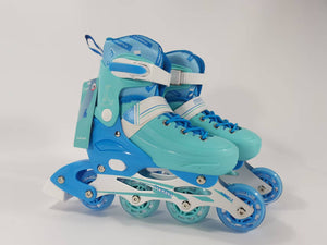 Cockatoo Shadow Line Adjustable 4 Wheel LED Inline Skates| ABEC-7 Bearing Skating Shoes| With Lightning Wheel