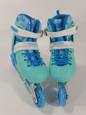 Cockatoo Shadow Line Adjustable 4 Wheel LED Inline Skates| ABEC-7 Bearing Skating Shoes| With Lightning Wheel
