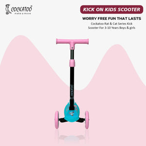 Cockatoo Rat&Cat Series Kick Scooter 3 to 10 Years Boys & Girls, Kick Scooter with PVC Wheels & Rare Brakes