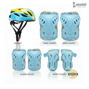 Cockatoo Protective Gear Set 1.0 | Helmet,Knee,Elbow,Wrist Guard | Safety Kit for Skateboarding