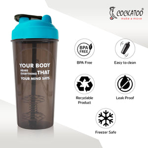 Cockatoo CS01 Gym Plastic Shaker Bottle - detail shot